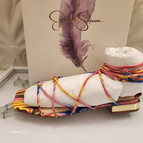 Jessica Simpson "Chasca" Multi Summer Solstice Print Sandals. NIB. Sz 6 - Picture 1 of 10
